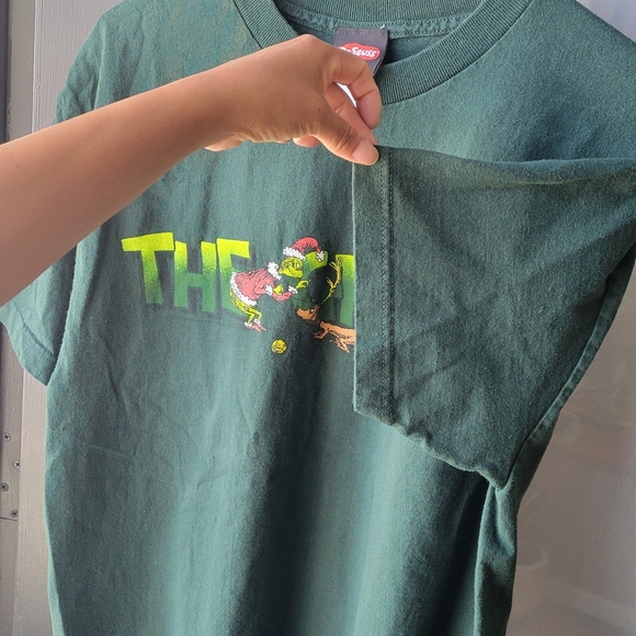 Vintage AAA Dr Seuss 2001 T shirt THE GRINCH Graphic Large Green Short Sleeve - Picture 10 of 10